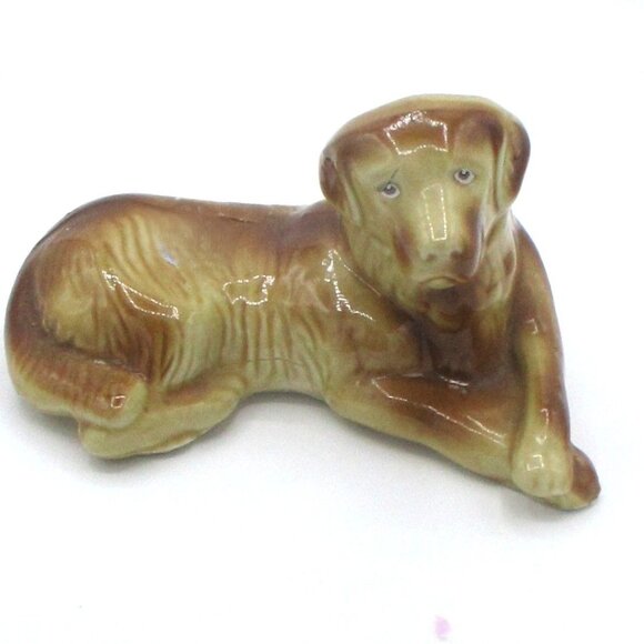 Vintage Handcrafted Ceramic Golden Lab Figurine Dog Statue Made In Brazil - Picture 1 of 6